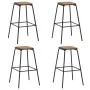 Kitchen stools 4 pcs solid pine wood and black steel by vidaXL, Kitchen stools - Ref: Foro24-3054556, Price: 187,66 €, Discou...