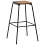 Kitchen stools 4 pcs solid pine wood and black steel by vidaXL, Kitchen stools - Ref: Foro24-3054556, Price: 187,66 €, Discou...