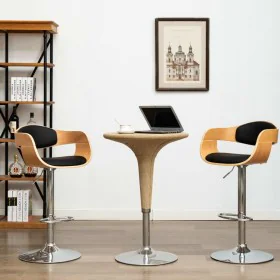 Küchenhocker, 2 Stück, gebogenes Holz, schwarzes Kunstleder von vidaXL, Küchenhocker - Ref: Foro24-3052715, Preis: 295,72 €, ...