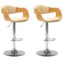Küchenhocker, 2 Stück, gebogenes Holz, cremefarbenes Kunstleder von vidaXL, Küchenhocker - Ref: Foro24-3052714, Preis: 259,09...