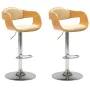Kitchen stools 2 pcs curved wood cream synthetic leather by vidaXL, Kitchen stools - Ref: Foro24-3052714, Price: 250,12 €, Di...