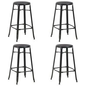 Taburetes de cocina 4 unidades acero negro de vidaXL, Taburetes de cocina - Ref: Foro24-3054558, Precio: 278,94 €, Descuento: %