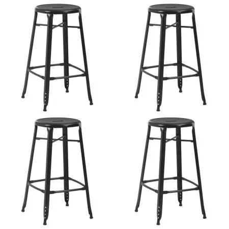 Taburetes de cocina 4 unidades acero negro de vidaXL, Taburetes de cocina - Ref: Foro24-3054558, Precio: 278,92 €, Descuento: %