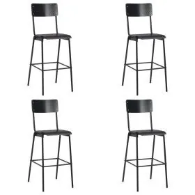 Küchenhocker 4 Stück aus Sperrholz und schwarzem Stahl von vidaXL, Küchenhocker - Ref: Foro24-3054566, Preis: 406,09 €, Rabat...