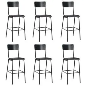 6 Stück Küchenhocker aus Sperrholz und schwarzem Stahl von vidaXL, Küchenhocker - Ref: Foro24-3054567, Preis: 607,47 €, Rabat...