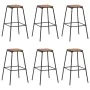 Kitchen stools 6 pcs solid pine wood and black steel by vidaXL, Kitchen stools - Ref: Foro24-3054557, Price: 273,05 €, Discou...