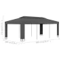 Anthrazitgrauer Doppeldachpavillon 3x6 m von vidaXL, Zelte und Pavillons - Ref: Foro24-47953, Preis: 330,29 €, Rabatt: %