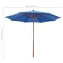 Garden umbrella with blue wooden pole 300x258 cm by vidaXL, Umbrellas - Ref: Foro24-47125, Price: 106,55 €, Discount: %