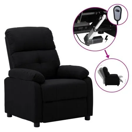 Black Fabric Power Recliner by vidaXL, Armchairs - Ref: Foro24-3073804, Price: 208,94 €, Discount: %