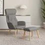 Relaxation armchair with light gray fabric stool by vidaXL, Armchairs - Ref: Foro24-3097750, Price: 150,10 €, Discount: %