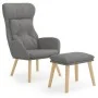 Relaxation armchair with light gray fabric stool by vidaXL, Armchairs - Ref: Foro24-3097750, Price: 150,10 €, Discount: %