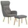 Relaxation armchair with light gray fabric stool by vidaXL, Armchairs - Ref: Foro24-3097750, Price: 150,10 €, Discount: %