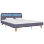 Bed frame with LED light gray fabric 160x200 cm by vidaXL, Beds and slatted bases - Ref: Foro24-280899, Price: 169,65 €, Disc...