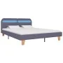 Estructura de cama con LED tela gris claro 160x200 cm de vidaXL, Camas y somieres - Ref: Foro24-280899, Precio: 169,64 €, Des...