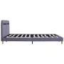 Bed frame with LED light gray fabric 160x200 cm by vidaXL, Beds and slatted bases - Ref: Foro24-280899, Price: 169,65 €, Disc...