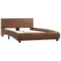 Estructura de cama de cuero sintético marrón 120x200 cm de vidaXL, Camas y somieres - Ref: Foro24-285476, Precio: 146,72 €, D...