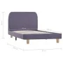 Light gray fabric bed frame 90x200 cm by vidaXL, Beds and slatted bases - Ref: Foro24-280871, Price: 90,16 €, Discount: %