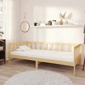 Sofa bed with solid pine wood mattress 90x200 cm by vidaXL, Beds and slatted bases - Ref: Foro24-3083609, Price: 269,55 €, Di...