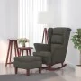 Rocking chair with wooden legs and dark gray velvet stool by vidaXL, Rocking chairs - Ref: Foro24-3121231, Price: 287,67 €, D...