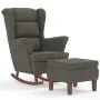 Rocking chair with wooden legs and dark gray velvet stool by vidaXL, Rocking chairs - Ref: Foro24-3121231, Price: 287,67 €, D...