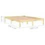 Doppelbettgestell aus Massivholz 135x190 cm von vidaXL, Betten und Lattenroste - Ref: Foro24-809992, Preis: 94,27 €, Rabatt: %