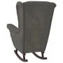 Rocking chair with wooden legs and dark gray velvet stool by vidaXL, Rocking chairs - Ref: Foro24-3121231, Price: 287,67 €, D...