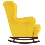 Sillón mecedora patas madera y taburete terciopelo amarillo de vidaXL, Mecedoras - Ref: Foro24-3121237, Precio: 255,30 €, Des...