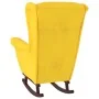 Sillón mecedora patas madera y taburete terciopelo amarillo de vidaXL, Mecedoras - Ref: Foro24-3121237, Precio: 255,30 €, Des...