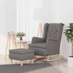 Armchair with rocking legs and light gray fabric footstool by vidaXL, Armchairs - Ref: Foro24-3121272, Price: 267,85 €, Disco...