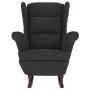 Sillón mecedora patas madera y taburete terciopelo negro de vidaXL, Mecedoras - Ref: Foro24-3121236, Precio: 279,46 €, Descue...