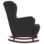 Sillón mecedora patas madera y taburete terciopelo negro de vidaXL, Mecedoras - Ref: Foro24-3121236, Precio: 279,46 €, Descue...