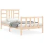 Bed frame with solid wood headboard 90x190 cm by vidaXL, Beds and slatted bases - Ref: Foro24-3191936, Price: 89,71 €, Discou...