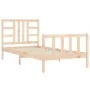 Bed frame with solid wood headboard 90x190 cm by vidaXL, Beds and slatted bases - Ref: Foro24-3191936, Price: 89,71 €, Discou...