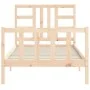 Bed frame with solid wood headboard 90x190 cm by vidaXL, Beds and slatted bases - Ref: Foro24-3191936, Price: 89,71 €, Discou...