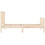 Bed frame with solid wood headboard 90x190 cm by vidaXL, Beds and slatted bases - Ref: Foro24-3191936, Price: 89,71 €, Discou...