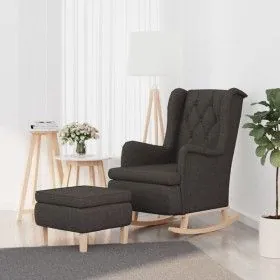 Armchair with rocking legs and dark gray fabric stool by vidaXL, Armchairs - Ref: Foro24-3121273, Price: 265,23 €, Discount: %
