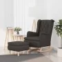 Sillón con patas mecedoras y taburete de tela gris oscuro de vidaXL, Sillones - Ref: Foro24-3121273, Precio: 265,26 €, Descue...