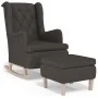 Sillón con patas mecedoras y taburete de tela gris oscuro de vidaXL, Sillones - Ref: Foro24-3121273, Precio: 265,26 €, Descue...