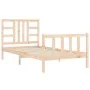 Bed frame with solid wood headboard 90x200 cm by vidaXL, Beds and slatted bases - Ref: Foro24-3191956, Price: 86,83 €, Discou...