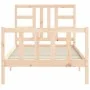 Bed frame with solid wood headboard 90x200 cm by vidaXL, Beds and slatted bases - Ref: Foro24-3191956, Price: 86,83 €, Discou...
