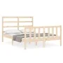 Estructura de cama con cabecero madera maciza 140x190 cm de vidaXL, Camas y somieres - Ref: Foro24-3191886, Precio: 117,84 €,...