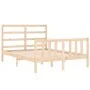 Estructura de cama con cabecero madera maciza 140x190 cm de vidaXL, Camas y somieres - Ref: Foro24-3191886, Precio: 117,84 €,...