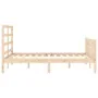 Estructura de cama con cabecero madera maciza 140x190 cm de vidaXL, Camas y somieres - Ref: Foro24-3191886, Precio: 117,84 €,...