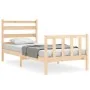 Bed frame with solid wood headboard 90x200 cm by vidaXL, Beds and slatted bases - Ref: Foro24-3192021, Price: 86,26 €, Discou...