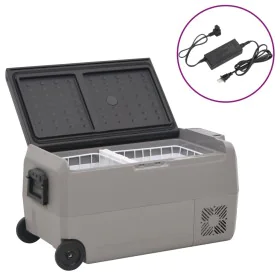 Fridge with wheels and adapter PP and PE black and gray 60 L by vidaXL, Refrigerators - Ref: Foro24-3154640, Price: 525,19 €,...