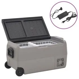 Nevera con ruedas y adaptador PP y PE negro y gris 60 L de vidaXL, Neveras - Ref: Foro24-3154640, Precio: 525,19 €, Descuento: %