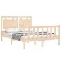Bed frame with solid wood headboard 120x200 cm by vidaXL, Beds and slatted bases - Ref: Foro24-3192161, Price: 121,86 €, Disc...