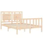 Bed frame with solid wood headboard 120x200 cm by vidaXL, Beds and slatted bases - Ref: Foro24-3192161, Price: 121,86 €, Disc...