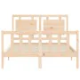 Bed frame with solid wood headboard 120x200 cm by vidaXL, Beds and slatted bases - Ref: Foro24-3192161, Price: 121,86 €, Disc...