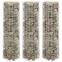 Circular gabion bed 3 units galvanized steel Ø30x100 cm by vidaXL, Pots and planters - Ref: Foro24-152020, Price: 56,48 €, Di...